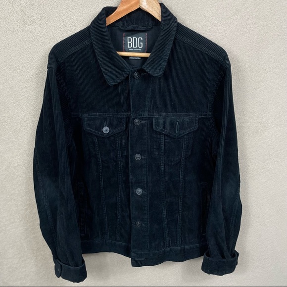 BDG Corduroy Button Up Jacket Black - Picture 1 of 4